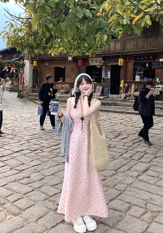 New Pretty French-style Elegant Summer Women's Long Dress