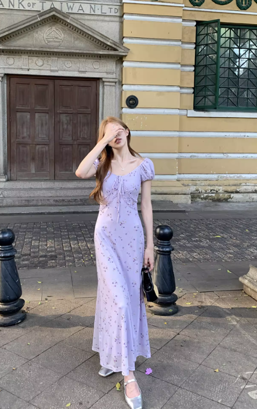 New Pretty French-style Elegant Summer Women's Long Dress