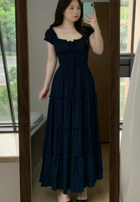 New Pretty French-style Elegant Summer Women's Long Dress