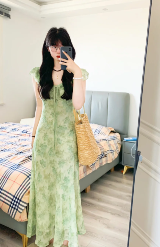 New Pretty French-style Elegant Summer Women's Long Dress