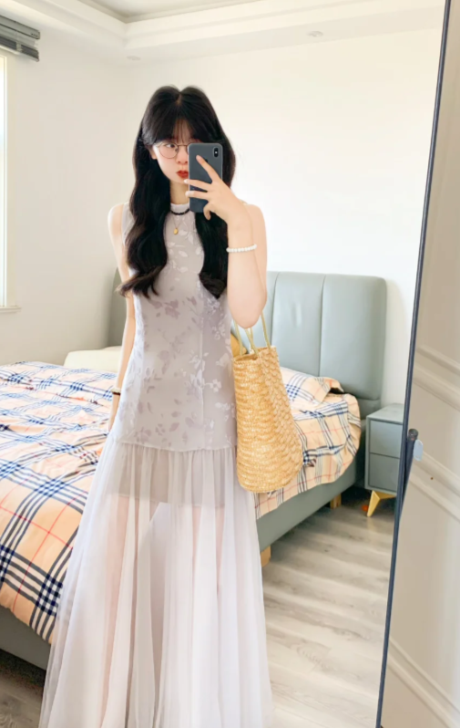 New Pretty French-style Elegant Summer Women's Long Dress