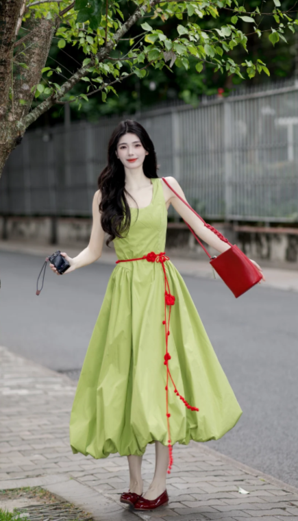 New Pretty French-style Elegant Summer Women's Long Dress