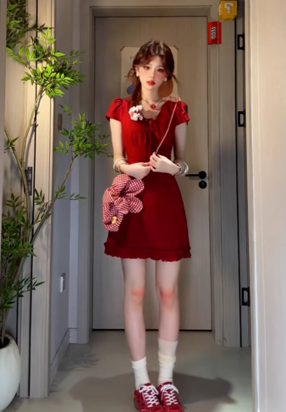 French-style 2026 New Pretty Women's Summer Short Dress