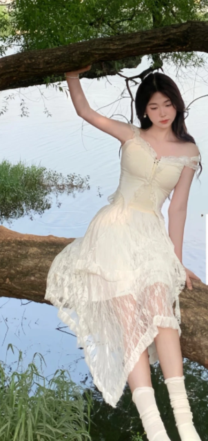 New Pretty French-style Elegant Summer Women's Long Dress