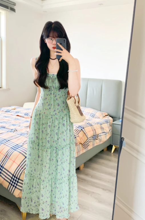 New Pretty French-style Elegant Summer Women's Long Dress