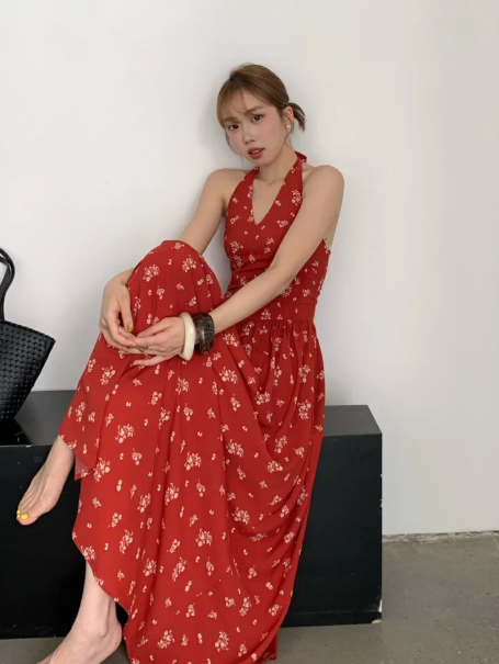 New Pretty French-style Elegant Summer Women's Long Dress