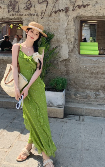 New Pretty French-style Elegant Summer Women's Long Dress