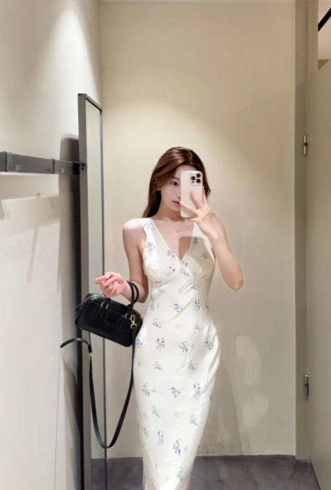 New Pretty French-style Elegant Summer Women's Long Dress