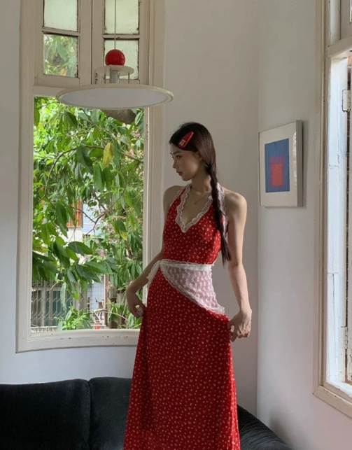 New Pretty French-style Elegant Summer Women's Long Dress