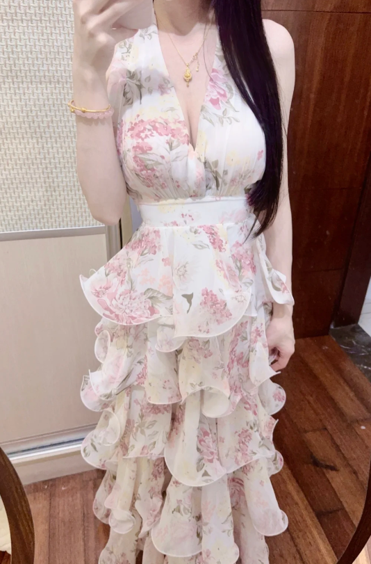 New Pretty French-style Elegant Summer Women's Long Dress
