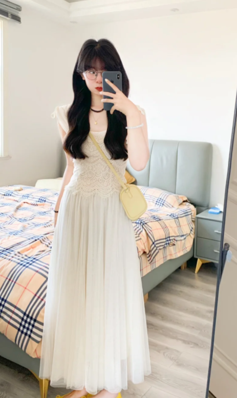 New Pretty French-style Elegant Summer Women's Long Dress