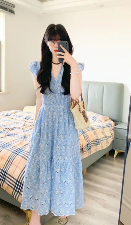 New Pretty French-style Elegant Summer Women's Long Dress