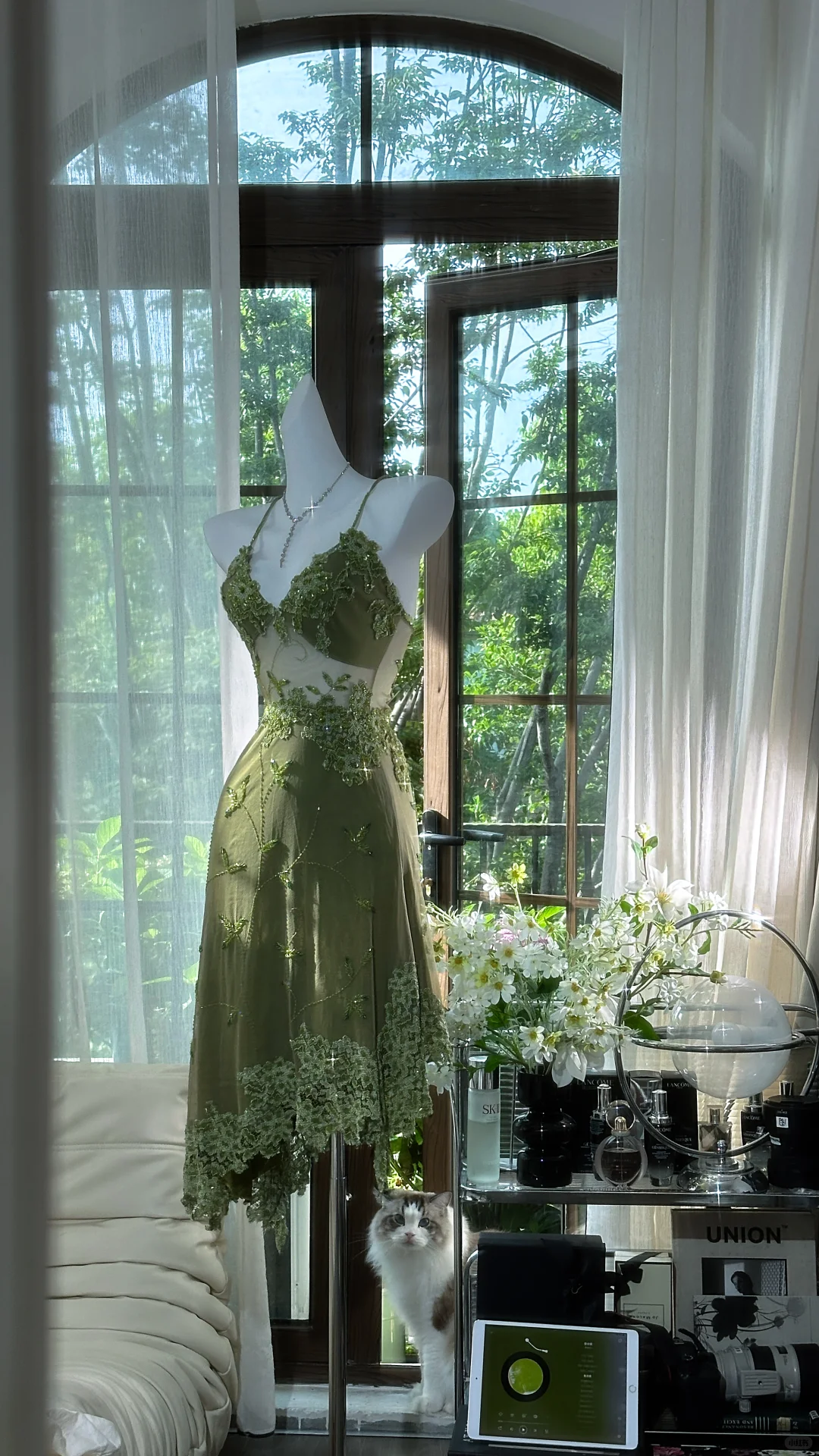 Vintage Lace Appliques Green Homecoming Dress Sexy Straps Birthday Party Dress