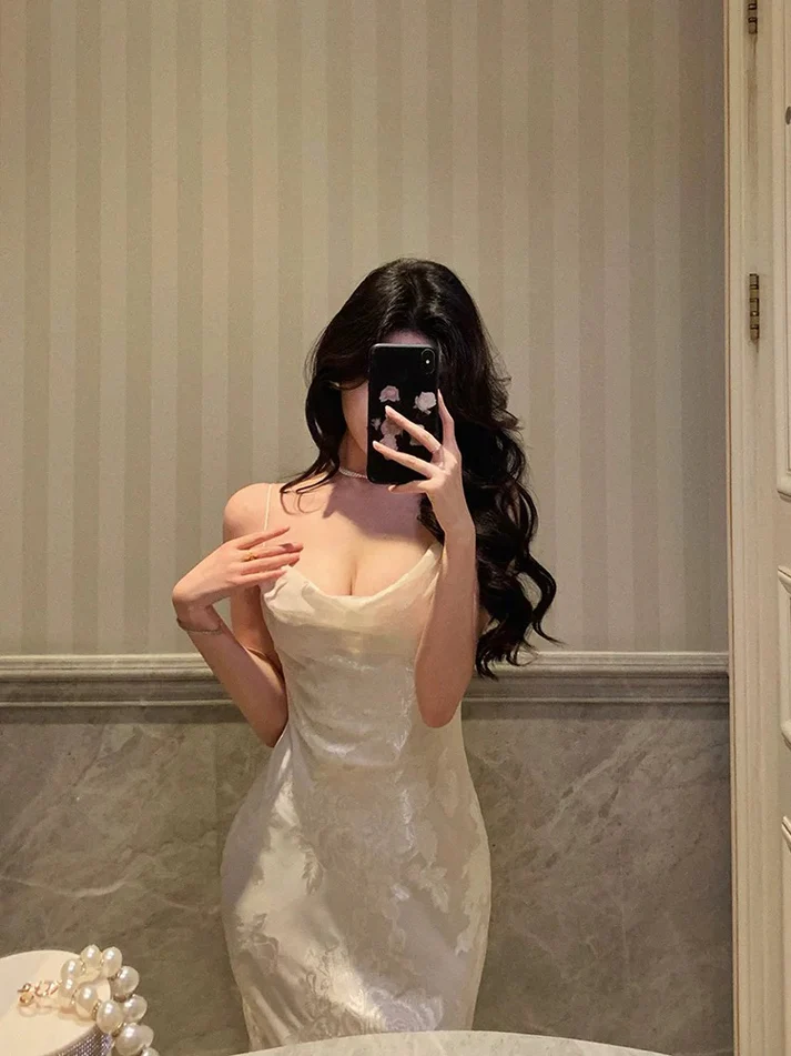 Elegant Mermaid Floral Ivory Satin Prom Dress Spaghetti Straps Party Gown Birthday Outfit