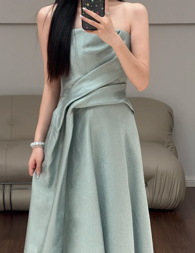 A Line Satin Prom Party Dress Evening Dress Graduation Dress