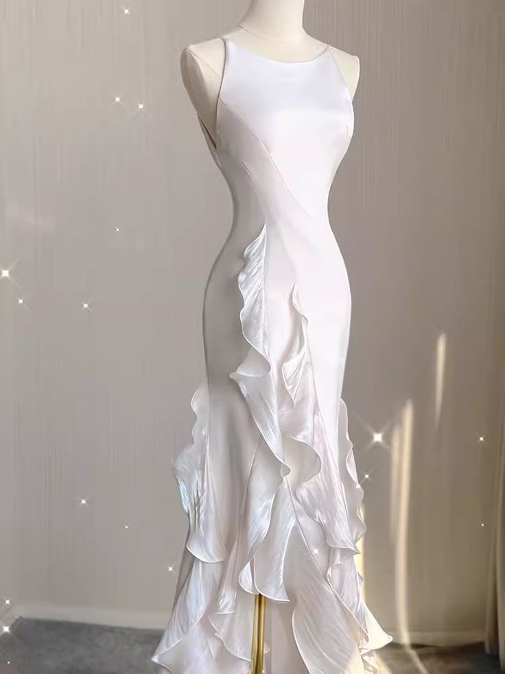 Vintage High Low White Chiffon Wedding Dresses