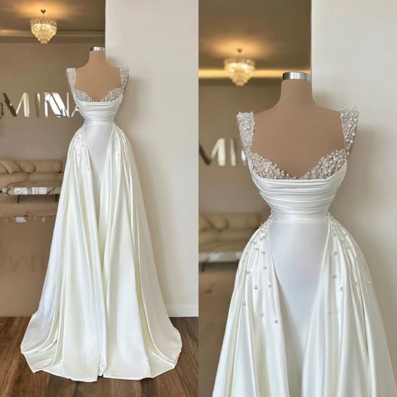 Fairytale Mermaid Satin Wedding Dresses For Bride