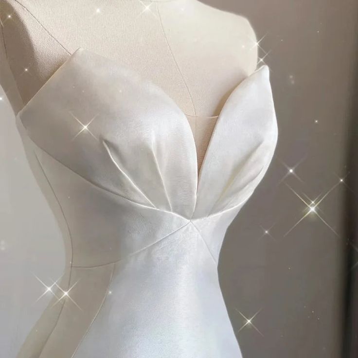 Fairytale White Satin Wedding Dress Mermaid Maxi Dresses for Bride