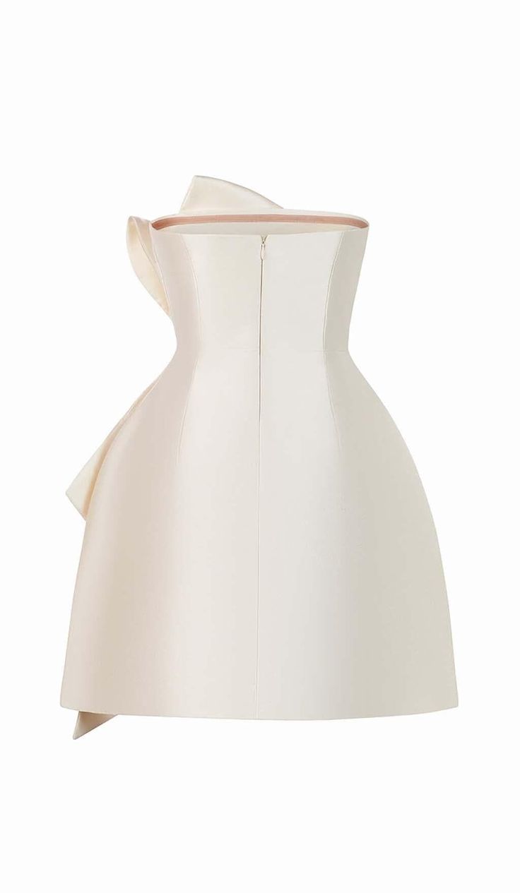 Simple Sheath Strapless Ivory Satin Homecoming Dress