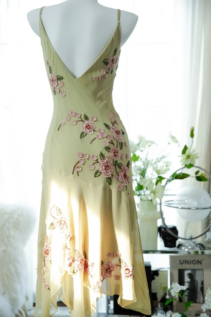 Fashion Spaghetti Straps Appliques Beaded Green Chiffon Homecoming Dress Graduation Dress