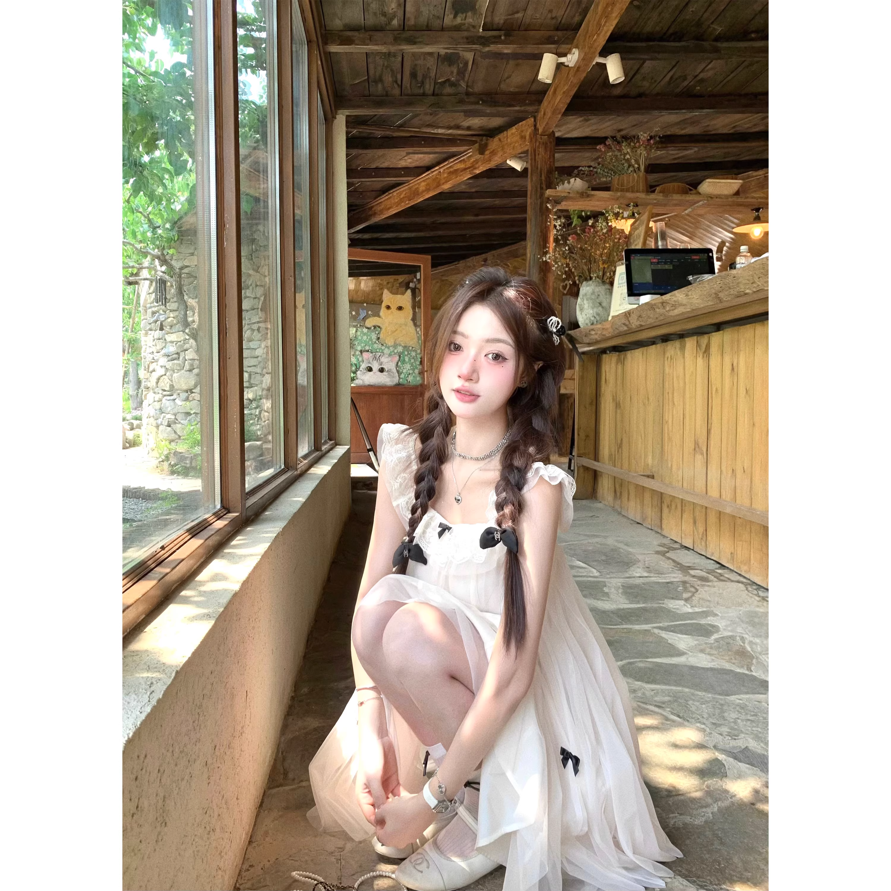 Sheer princess doll dress for petite women A55