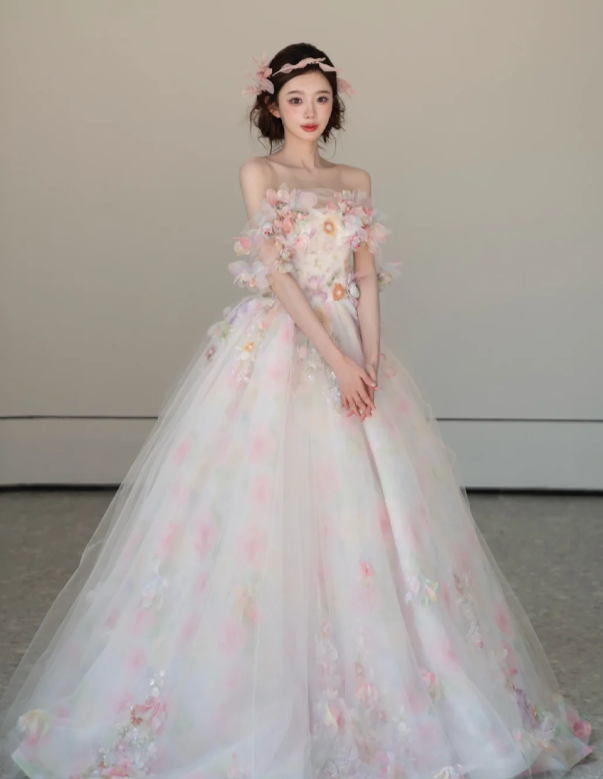 Off The Shoulder Tulle Prom Party Dress Birthday Dress Evening Dress