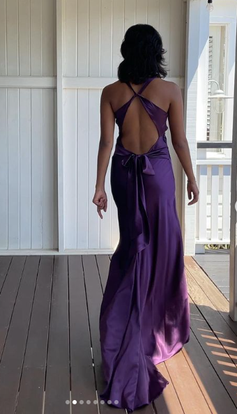 Sexy Backless Purple Long Party Dress Formal Evening Dress Prom Gown