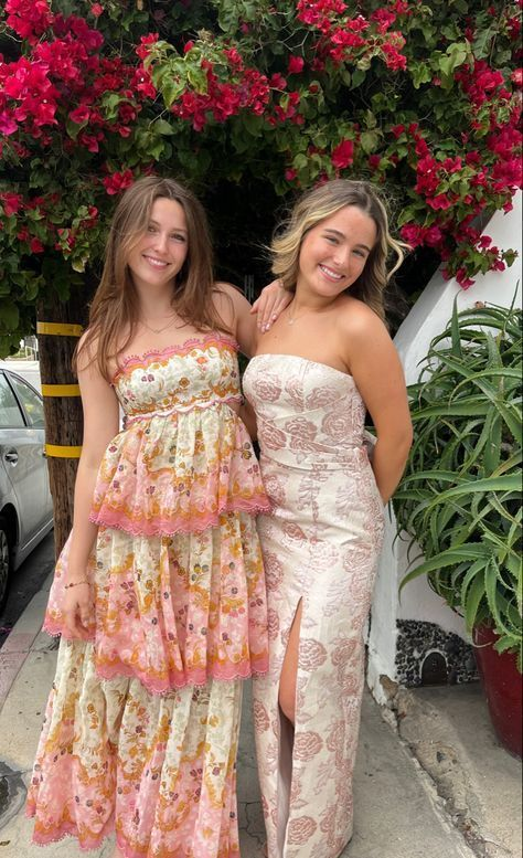 Sweet Spaghetti Straps Tiered Print A-Line Prom Dress Long Prom Evening Dress
