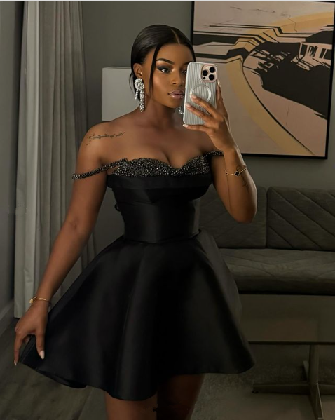 A-line Sleeveless Mini Party Dress Black Short Prom Dress