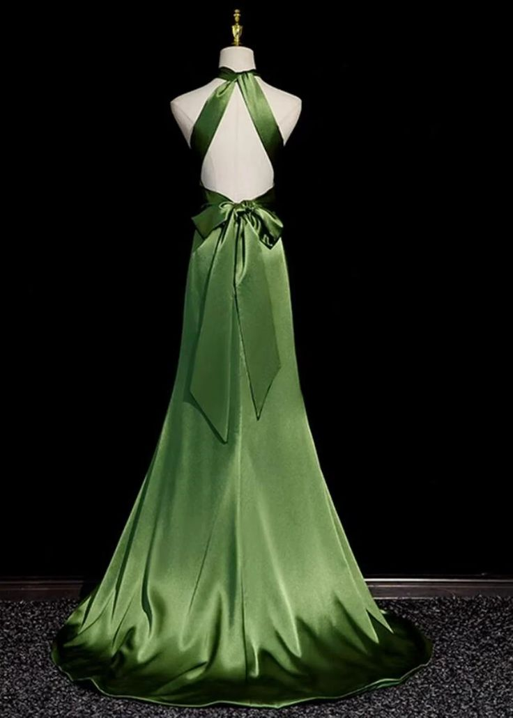 Sexy Backless Long A Line Slit Evening Dress Halter Prom Dress Party Gown