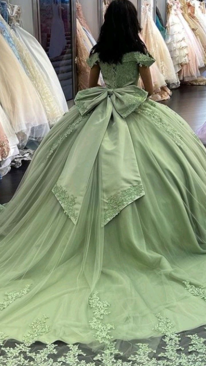 Off The Shoulder Ball Gown Satin Princess Dress With Lace Back With Big Bow