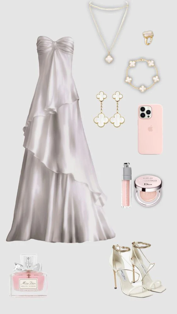 Simple White Strapless A Line Party Dress Long Prom Dress Evening Dress