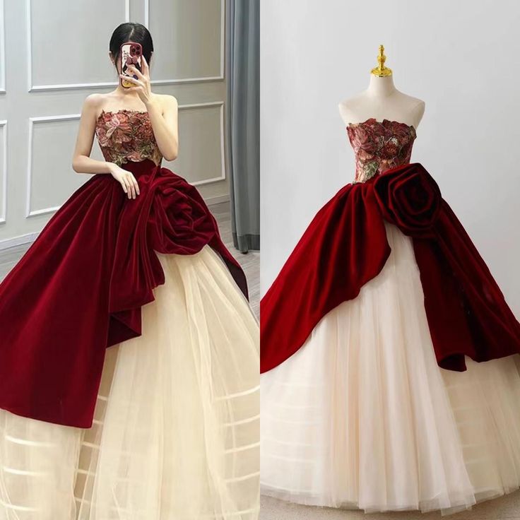 Strapless Birthday Party Dress, Luxury Prom Dress,princess Ball Gown Dress,unique Quinceanera Dress,custom Made