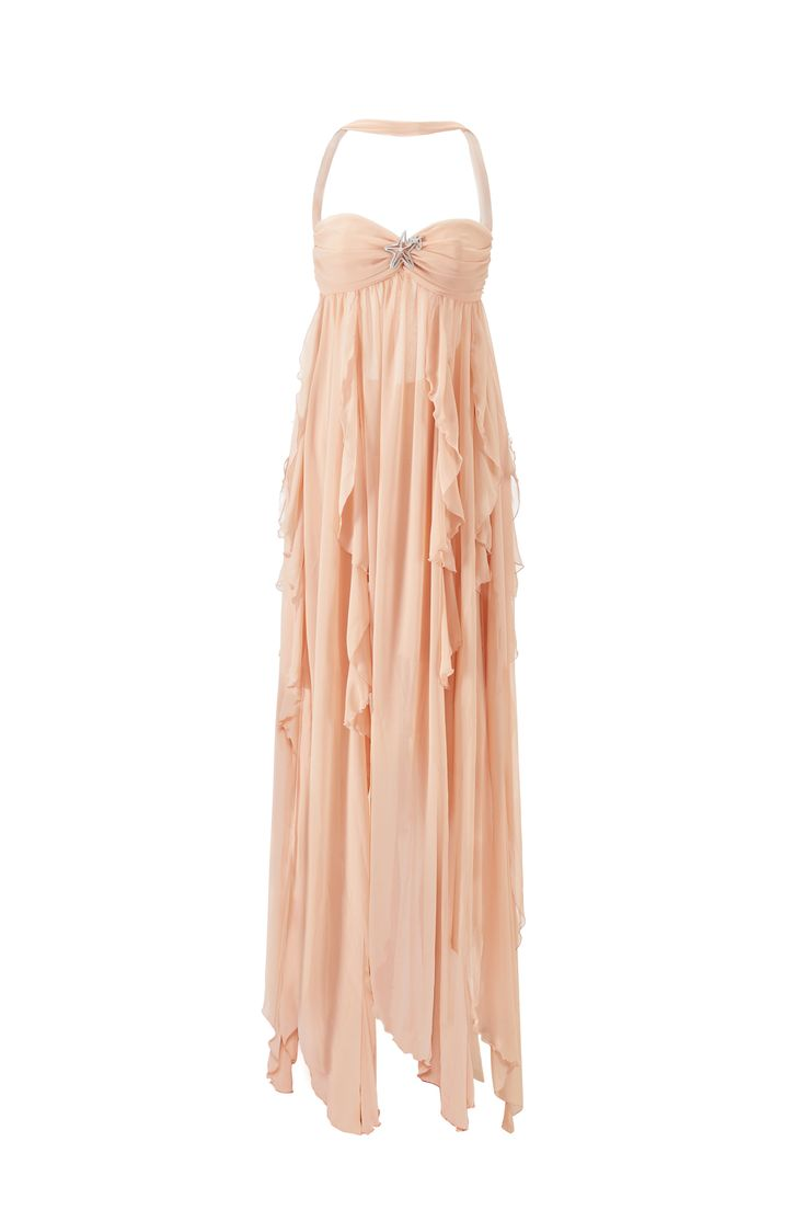 Elegant Halter Long Chiffon Prom Dress Evening Dress