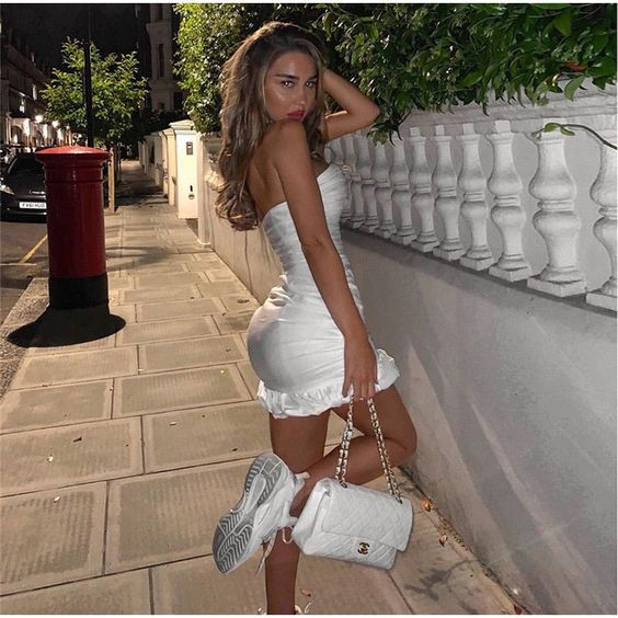 White Bodycon Short Homecoming Dress Strapless Homecoming Dress