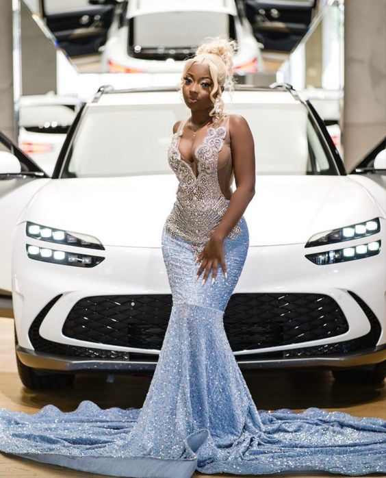 Sexy black girl prom dress,sexy mermaid evening dress