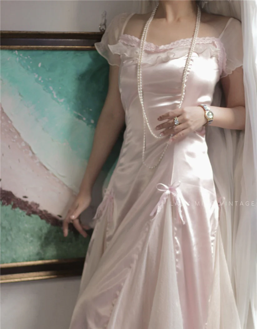 Baby pink vintage Evening Dresses