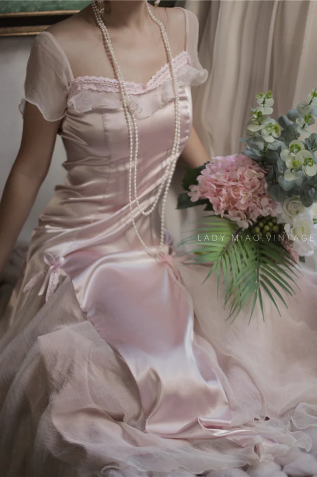 Baby pink vintage Evening Dresses