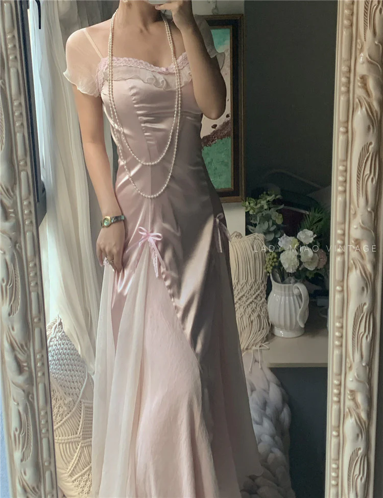 Baby pink vintage Evening Dresses