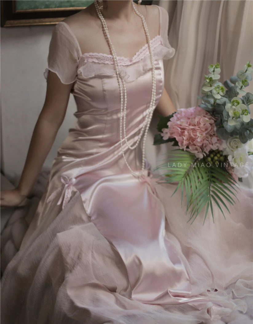 Baby pink vintage Evening Dresses