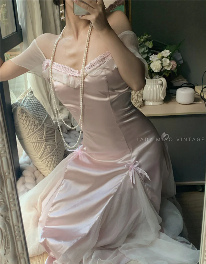 Baby pink vintage Evening Dresses