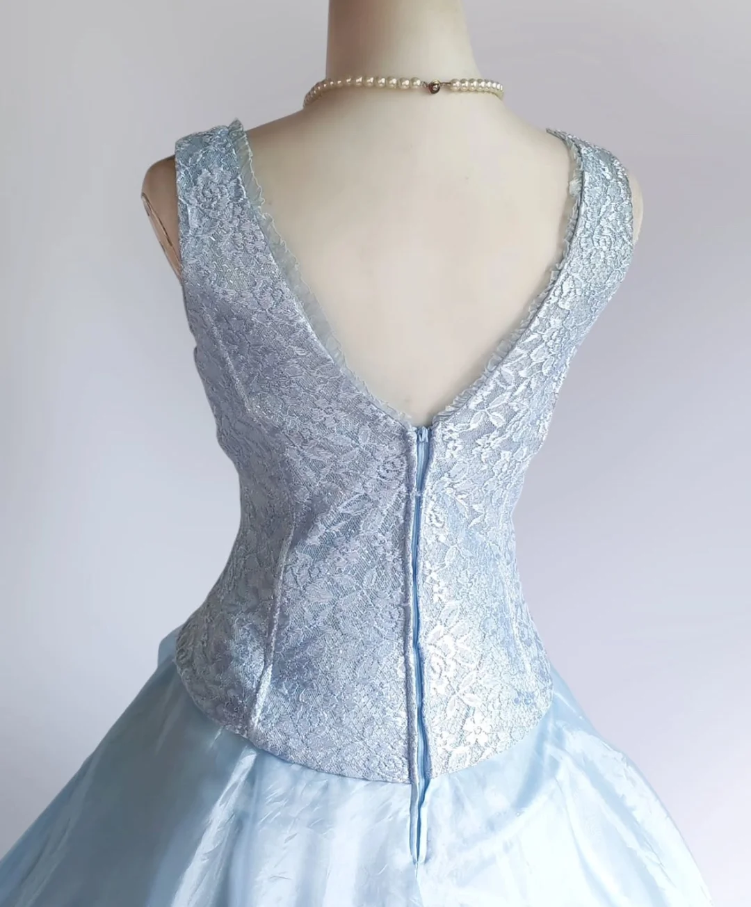 Light Blue Tulle Lace Long Prom Dresses Evening Party Dress