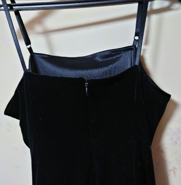 Black Velvet Tiered Cocktail Dress Prom Party Gowns Formal Dresses(Jacket not included)