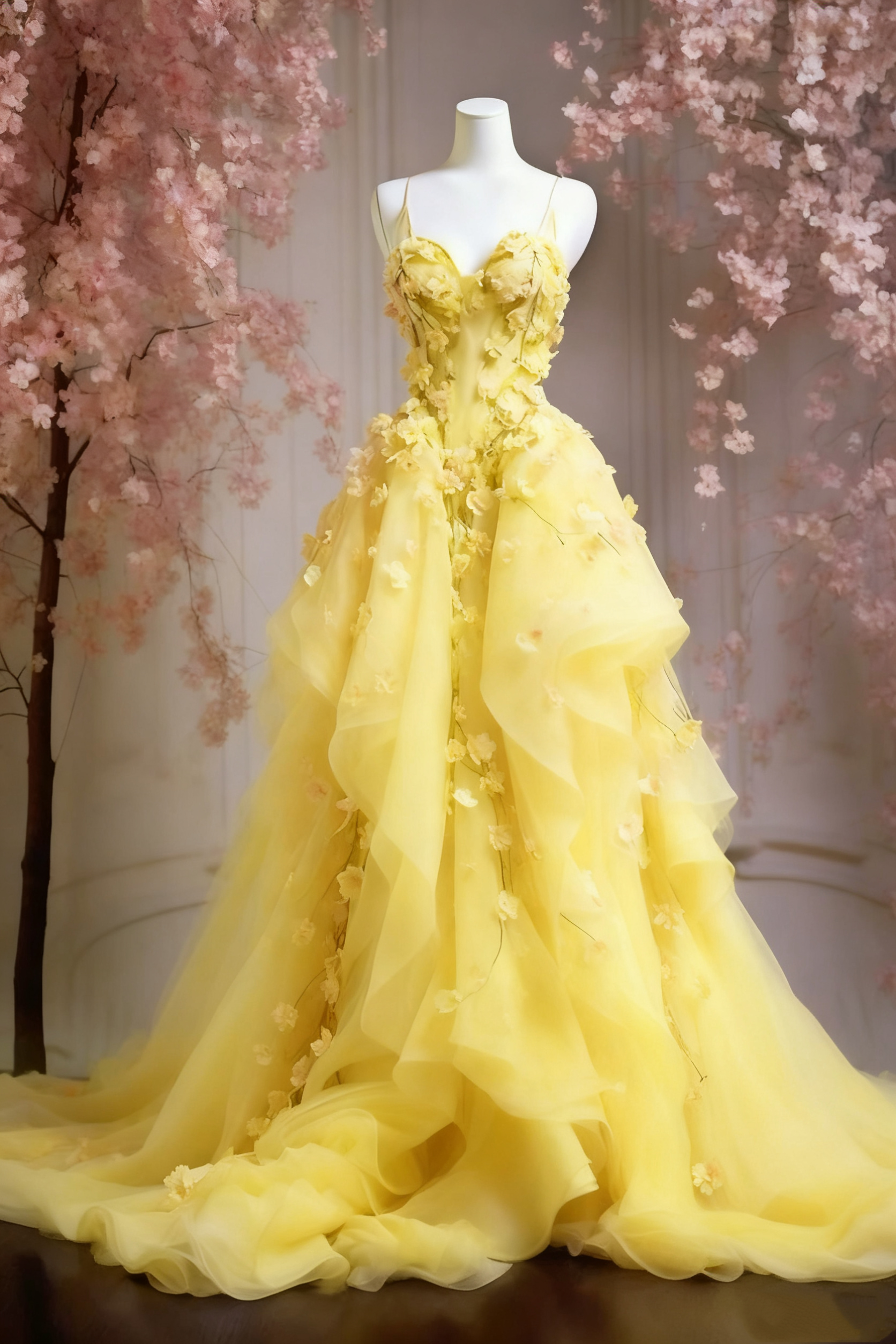 A Line Pink Tulle Long Prom Dress, Evening Formal Dress