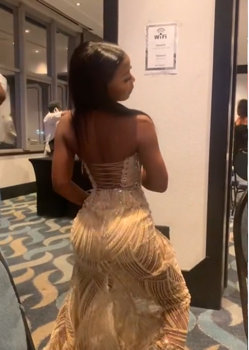 Sexy Gold Long Prom Dress Evening Party Dresses With Slit
