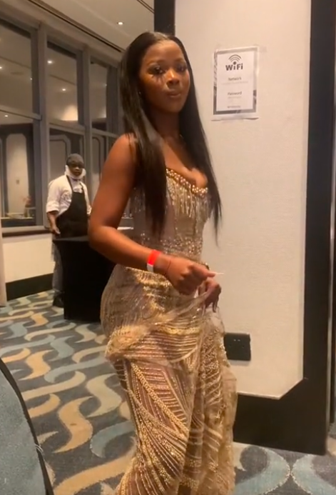 Sexy Gold Long Prom Dress Evening Party Dresses With Slit