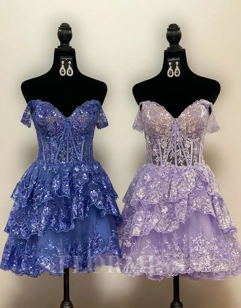 Gorgeous Off-Shoulder Strapless A-line Short Mini Homecoming Dress