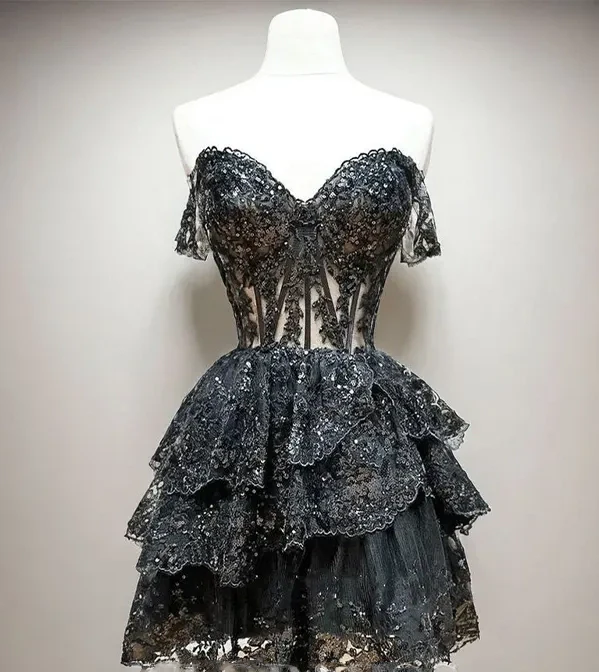 Gorgeous Off-Shoulder Strapless A-line Short Mini Homecoming Dress
