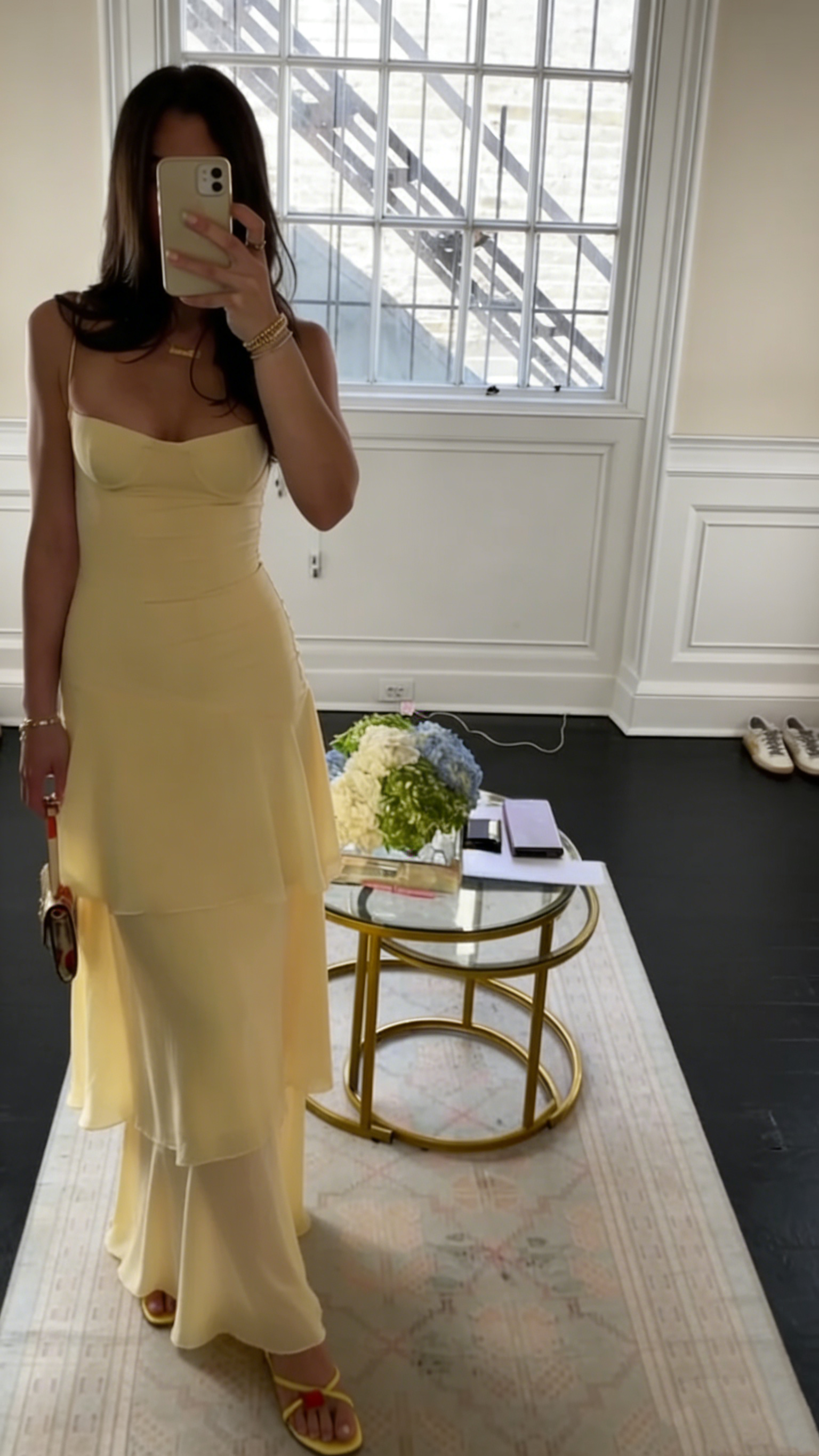 Yellow Fashion Long Prom Dress Evening Party Dresses
