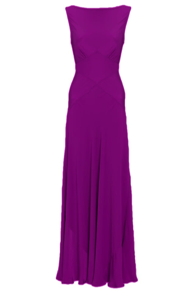 Pink Chiffon V Back Long Prom Dress Elegant Bridesmaids Dress
